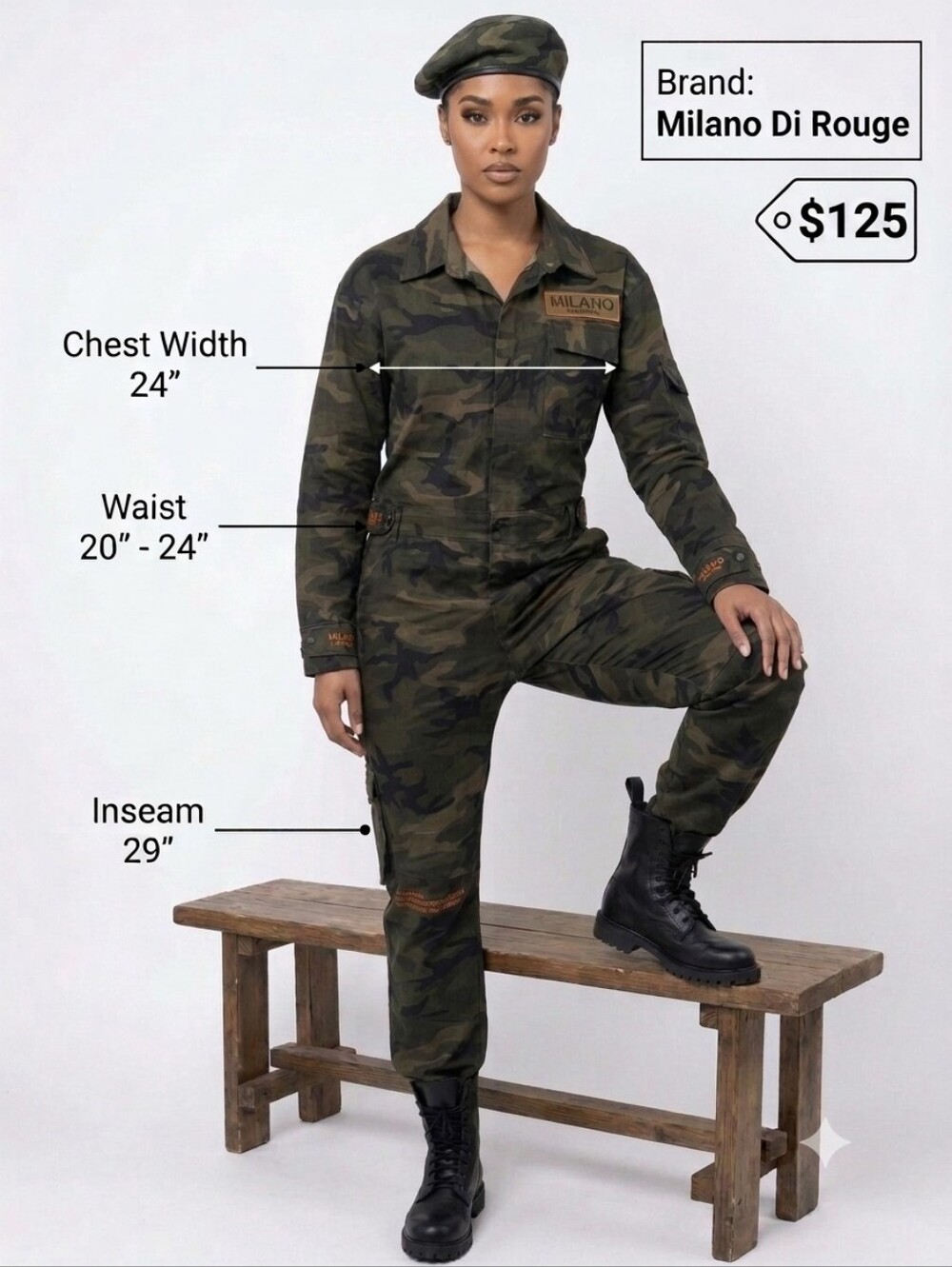 Milano Di Rouge Unisex "Camo Boiler" XL Jumpsuit